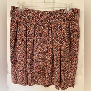 Anthropologie Elevenses Confetti cotton velvet multi coloured skirt. Size 2